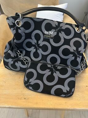 Coach Black Bag with Wristlet